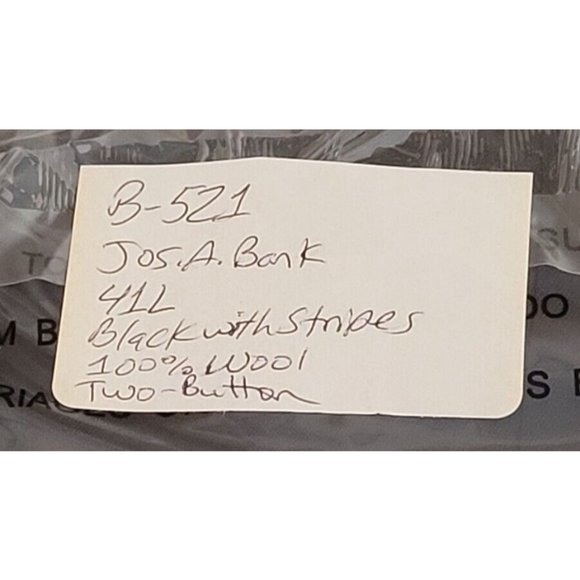 JOS A. BANK MEN'S 41L SPORT COAT BLACK WITH STRIPES TWO-BUTTON 100% WOOL B521 - Picture 9 of 9